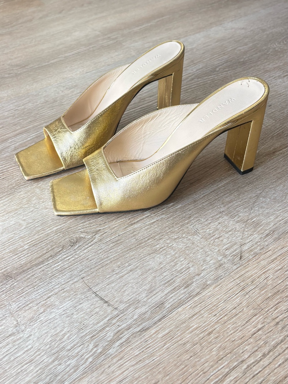 Wandler Metallic Gold Heels Mule